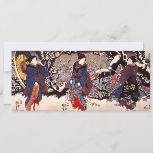 Kuniyoshi Three Women Invitations Kaart (Voorkant)