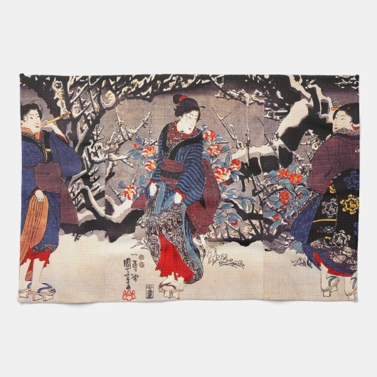 Kuniyoshi Three Women Kitchen Towel Theedoek (Horizontaal)
