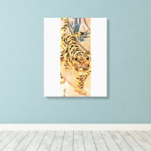 Kuniyoshi Tijger Canvas Print (Insitu (Houten vloer))