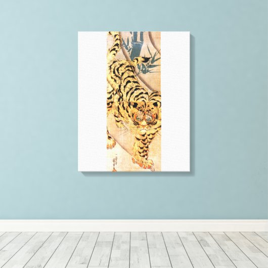 Kuniyoshi Tijger Canvas Print (Insitu (Houten vloer))