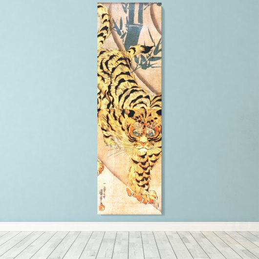 Kuniyoshi Tijger Canvas Print (Insitu (Houten vloer))