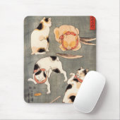 Kuniyoshi Vier katten Muismat (Met muis)