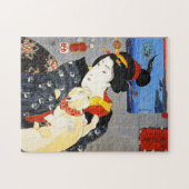 Kuniyoshi Woman met kat Puzzle Legpuzzel (Horizontaal)