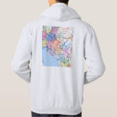 Kunming China Stadkaart Hoodie (Achterkant)
