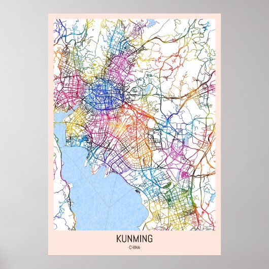 Kunming China Stadsplattegrond Poster (Voorkant)