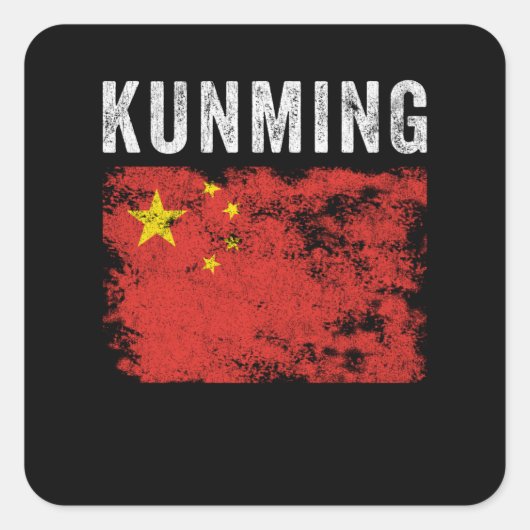 Kunming China Vierkante Sticker (Voorkant)