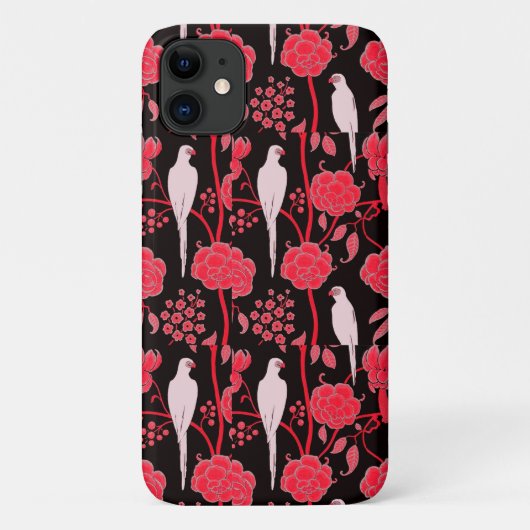 KUNNEN DE DECO RODE STROMEN, WITTE PARROTS OP ZWAR Case-Mate iPhone CASE (Achterkant)