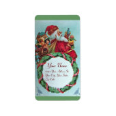 KUNNEN EN HUMOROUS SANTA CLAUS  KROEIEN ETIKET (Voorkant)