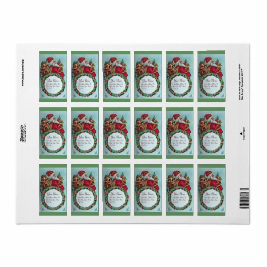 KUNNEN EN HUMOROUS SANTA CLAUS  KROEIEN ETIKET (Full Sheet)