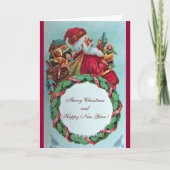 KUNNEN EN HUMOROUS SANTA CLAUS  KROEIEN FEESTDAGEN KAART (Voorkant)