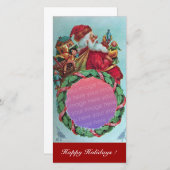 KUNNEN EN HUMOROUS SANTA CLAUS  KROEIEN FEESTDAGENKAART (Voorkant / Achterkant)