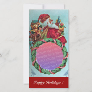 KUNNEN EN HUMOROUS SANTA CLAUS KROEIEN FEESTDAGENKAART