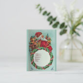 KUNNEN EN HUMOROUS SANTA CLAUS  KROEIEN VISITEKAARTJE (Staand voorkant)