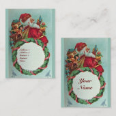 KUNNEN EN HUMOROUS SANTA CLAUS  KROEIEN VISITEKAARTJE (Voorkant / Achterkant)