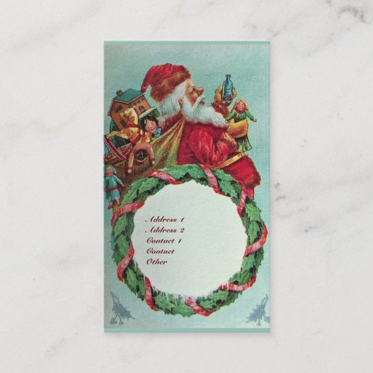 KUNNEN EN HUMOROUS SANTA CLAUS  KROEIEN VISITEKAARTJE (Voorkant)