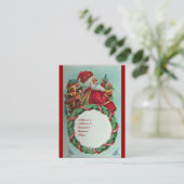 KUNNEN EN HUMOROUS SANTA CLAUS  KROEIEN VISITEKAARTJE (Staand voorkant)