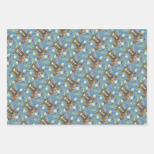 KUNNEN IN AUTUMN FOREST, BIRD NAAST INPAKPAPIER VEL (Voorkant)