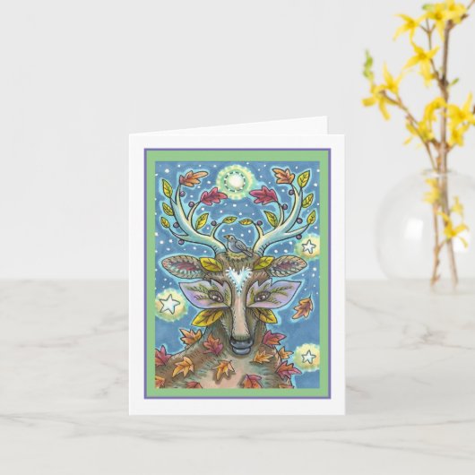 KUNNEN IN AUTUMN FOREST, GROOT NEST Blanco Kaart (Gele Bloem)