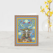 KUNNEN IN AUTUMN FOREST, GROOT NEST Blanco Kaart (Gele Bloem)