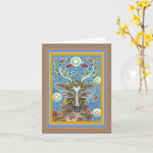 KUNNEN IN AUTUMN FOREST, GROOT NEST Blanco Kaart (Gele Bloem)