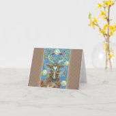 KUNNEN IN AUTUMN FOREST, GROOT NEST Blanco Kaart (Gele Bloem)