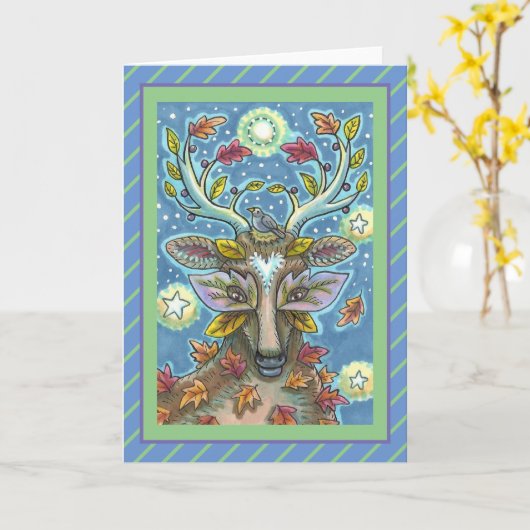 KUNNEN IN AUTUMN FOREST, GROOT NEST Blanco Kaart (Gele Bloem)