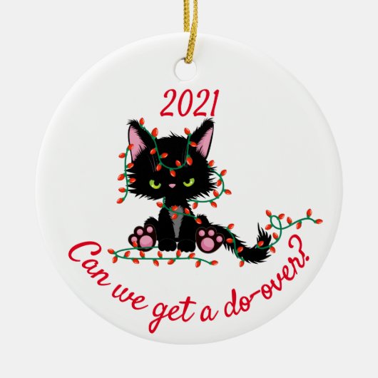 Kunnen we een Do-over Angry Cat 2020 krijgen Keramisch Ornament (Voorkant)