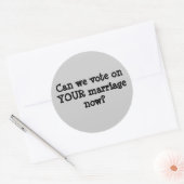 Kunnen we nu over UW huwelijk stemmen? Ronde Sticker (Envelop)