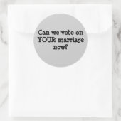 Kunnen we nu over UW huwelijk stemmen? Ronde Sticker (Tas)
