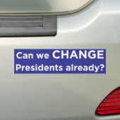 Kunnen we Presidenten al wijzigen? Bumpersticker (Op auto)