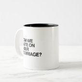 KUNNEN WE STEMMEN OVER UW MARRIAGE TWEEKLEURIGE KOFFIEMOK (Voorkant links)