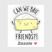 Kunnen we vrienden een grappige kaaswoordspeling g sticker (Vel)