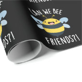 Kunnen we vrienden grappige bug pun donker BG Cadeaupapier (Rol Hoek)