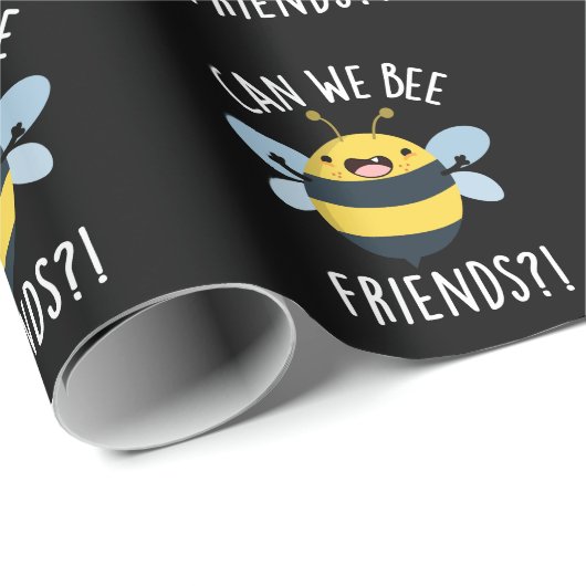 Kunnen we vrienden grappige bug pun donker BG Cadeaupapier (Rol Hoek)