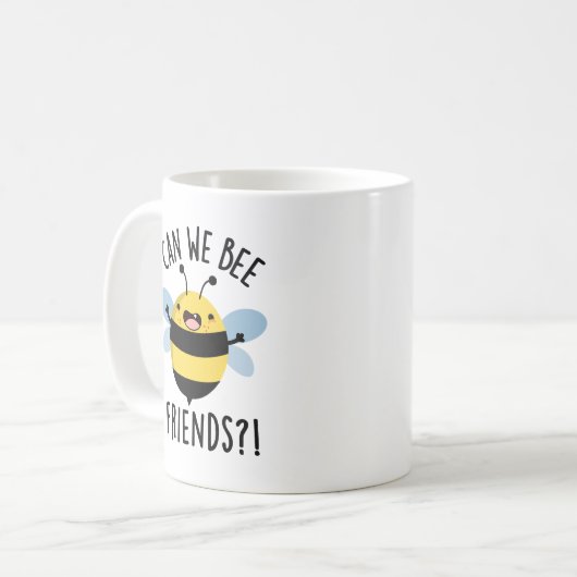 Kunnen we vrienden zijn grappige bug pun koffiemok (Voorkant links)