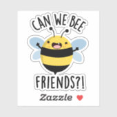 Kunnen we vrienden zijn grappige bug pun sticker (Vel)