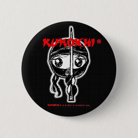 KUNOICHI* "Zwarte Button" Ronde Button 5,7 Cm (Voorkant)