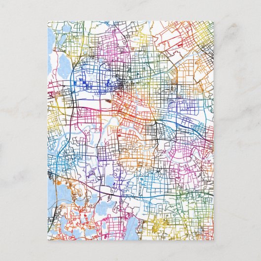Kunshan China Stadsplattegrond Briefkaart (Voorkant)