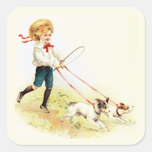 ~ KUNST 1905 ~ Vriendelijke Dieren ~ Vierkante Sticker