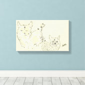 Kunst aan de muur: Buddies Canvas Afdruk (Insitu (Houten vloer))