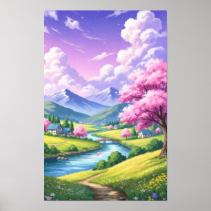 Kunst aan de muur. Droomdorp Poster