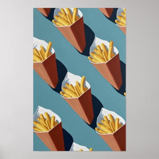 Kunst aan de muur. Frietjes, kegels. Poster (Voorkant)