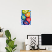 Kunst aan de muur. Kleurrijke bladeren Poster (Thuiskantoor)