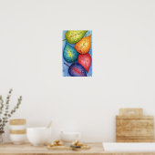 Kunst aan de muur. Kleurrijke bladeren Poster (Keuken)