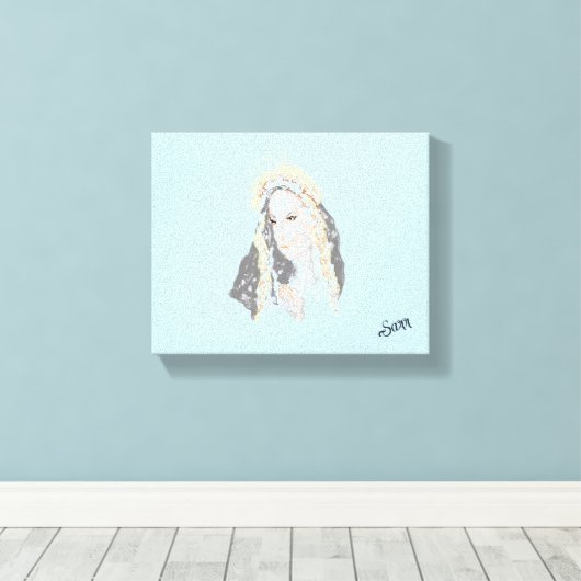 Kunst aan de Muur: Maagd Maria Canvas Afdruk (Insitu (Houten vloer))