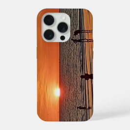 Kunst aan de muur van Sunset Beach - Kust Oceaan D iPhone 15 Pro Case