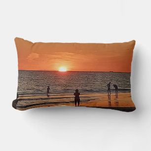 Kunst aan de muur van Sunset Beach - Kust Oceaan D Kussen