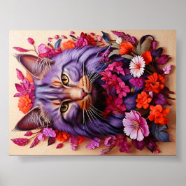 Kunst aan de muur voor kattenliefhebbers poster