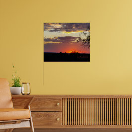 Kunst aan de muur Zonsondergang Texas Hill Country Poster