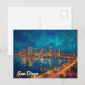 Kunst aan de Waterfront van San Diego CA Briefkaart (Voorkant / Achterkant)